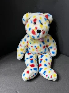 TY "TY2K" BEANIE BABY BEAR (CONFETTI PATTERN) NO HANG TAG 1999 12" - Picture 1 of 5