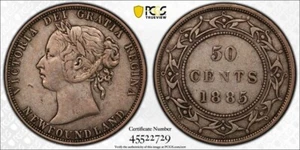 1885 Newfoundland 50 Cents PCGS XF40 Lot#G8752 Silver! 40,000 Minted - Picture 1 of 4