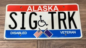 Alaska , Disabled Veteran Vanity License Plate, SIG TRK - Picture 1 of 2