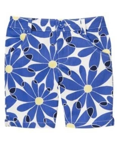 GYMBOREE FLOWER SHOWERS BLUE DAISY BERMUDA WOVEN SHORTS 3 4 6 7 8 10 NWT - Picture 1 of 2