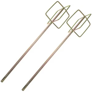 2Pcs Paint and Mixer Power Drill Mixer Attachment Metal Paint Mud Mixer Heavy... - Picture 1 of 9