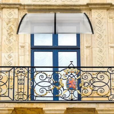 Auvent de Porte Entrée Marquise Solaire Porte Terrasse Toit Abri Banne 200*96cm - Photo 1/4