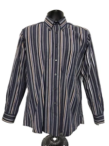 Paul Fredrick Sport shirt Men’s Long Sleeve Button Down Shirt Striped Size M - Picture 1 of 5