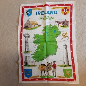 Toalla de cocina de lino irlandés mapa de Irlanda 30" x 21,5" - Imagen 1 de 8