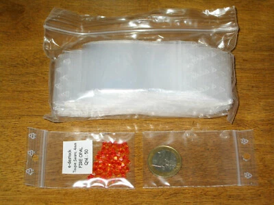 100 Pochettes Sachets fermeture à pression Zip 40 x 60 mm - Immagine 1 di 2