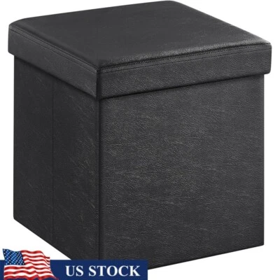 15 in Ottoman W/ Storage Footstool Storage Load 660 Lb Dorm Living Room Bedroom - Image 1 of 4