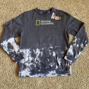 National Geographic blue tie-dye Osorno Volcano Puesto Chile sweatshirt Mens L - Picture 1 of 4