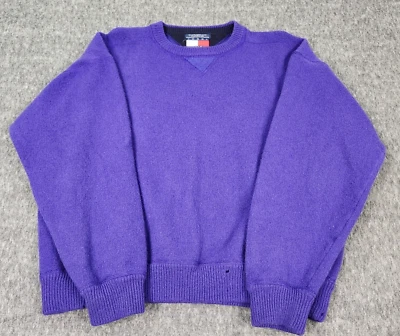 Vintage Tommy Hilfiger Sweater Womans XL Wool Sweatshirt Distressed Cutter Craft - Image 1 of 4