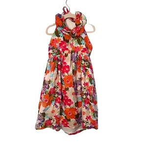 Gymboree Dress Girls SIze 8 Tropical Vacation Floral Ruffle Halter colorful - Picture 1 of 4