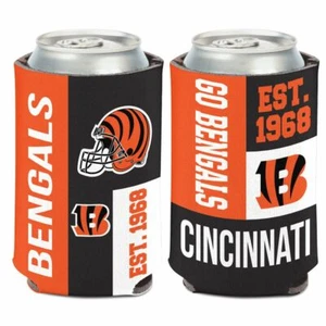 CINCINNATI BENGALS COLOR BLOCK 2 SIDED DESIGN CAN HOLDER NEW WINCRAFT 🐯 - Picture 1 of 1