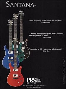 Guitarras Serie SE PRS Santana 2001 anuncio 8 x 11 anuncio Paul Reed Smith - Imagen 1 de 3
