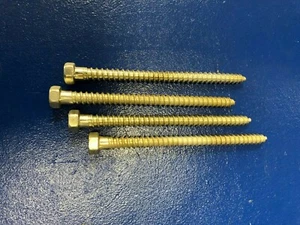 Tornillos de retardo de cabeza hexagonal de acero vintage de lote antiguo GC-Telco #8938 5/16 pulgadas X 3-1/2 pulgadas 4 piezas - Imagen 1 de 3