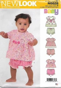 127 NEW LOOK N6628: BABY DRESS & PANTS SIZE NB-LARGE SEWING PATTERN - Bild 1 von 3