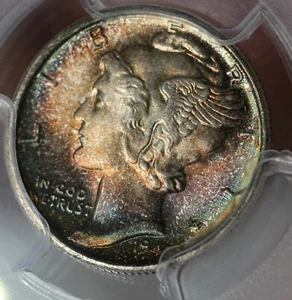 1945 S Mercury, Winged, Liberty Head Dime, Liberty 10 Cents 10C PCGS MS66 - Picture 1 of 6