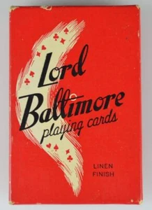 VINTAGE LORD BALTIMORE LEINENOPTIK SPIELKARTEN - ANTIKE STUHLLEHNEN - REXALL - Bild 1 von 9
