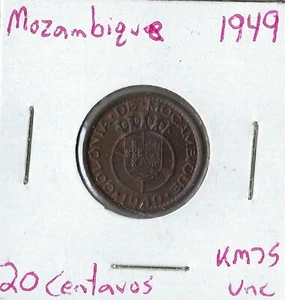 Moneda Mozambique (Portugués) 20 Centavos 1949 KM75 - Imagen 1 de 3