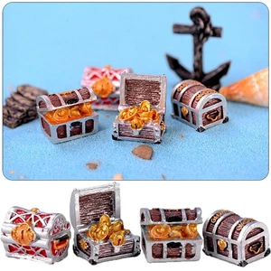 Pirate Adventure Game Treasure Chest Figurine Miniature Cashbox Jewelry Box - Picture 1 of 11
