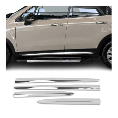 Side Door Molding Trim Skirt Garnish for Fiat 500X 2016-23 Stainless Steel 4 Pcs - Image 1 of 4