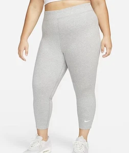 Nike Tight Fit Mid Rise 7/8 Length Heather Gray Leggings DM9284 063 Sz 2X - Picture 1 of 17