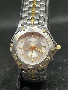 Bulova Marine Star Women's Watch Gold/Silver Two Tone Stainless Steel Date - Picture 1 of 23