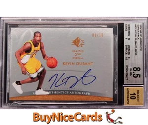 2007-08 Kevin Durant SP Authentic Super Pack Retails RC Rooke Auto /10 BGS 8.5 - Picture 1 of 5
