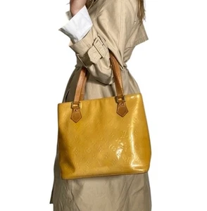 Louis Vuitton Houston Tote Bag vernis patent leather monogram Shoulder yellow LV - Picture 1 of 24
