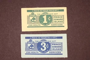 PRINCE EDWARD ISLAND HEALTH TAX ACT RECEIPT REVENUE SET OF 2 MH - Picture 1 of 2