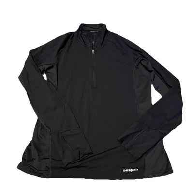 Patagonia Feminino L All Weather Zíper Pescoço Camada Base Quarto Zíper Preto Manga Longa - Imagem 1 de 4