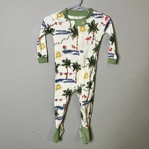 Burts Bees Gr. 6-9m Weihnachten Urlaub Fuß Reißverschluss Pyjama Bio Baumwolle - Bild 1 von 6