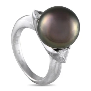 Anello LB esclusivo platino 0,24 ct diamanti e perle MRF03-051425 - Foto 1 di 3