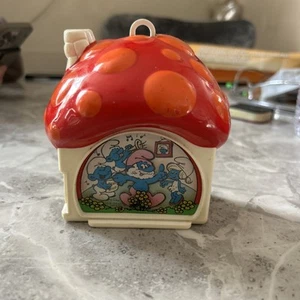 Musical Smurf House Wind Up Payo Illco Wallace Van Nuys Vintage 1982 Rare - Picture 1 of 4