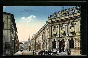 Kaiserslautern, Ansichtskarte, Theaterstraße mit Hauptpostamt 1917  - Picture 1 of 2