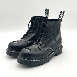 New Dr. Martens 1460 Pascal St Exposed Steel Toe Leather Boots Lace Up Combat 8 - Picture 1 of 12