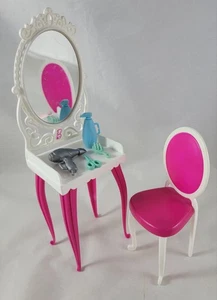 Barbie Schminktisch rosa mit Stuhl & Zubehör Mattel - Bild 1 von 7