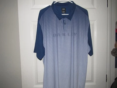 Nuevo sin etiquetas Nuevo OAKLEY Para hombres 3XL XXXL Golf Polo Azul Gris Logo Microfibra S/S Foto 1 de 4