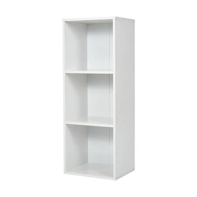 3 Tier Shelf Display Bookshelf Bookcase Storage White Rack Wooden Shelving - image 1 of 4