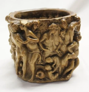 Bacchanal Pottery Vase - Nude Figures - Erotica - 5" X 5" X 6" - Picture 1 of 9