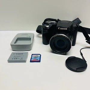 Canon Powershot SX510 HS WIFI 30x IS 12.1mp Black Camera Battery Charger Card! - Picture 1 of 14