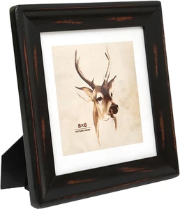 8x8 Wooden Picture Frames, Rustic Square Photo Frame Made of Solid Wood and R... - Picture 1 of 12