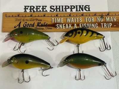 LOT OF 4 Vintage Cotton Cordell Big O Crankbait Fishing Lures USED TACKLE FIND - Image 1 of 4