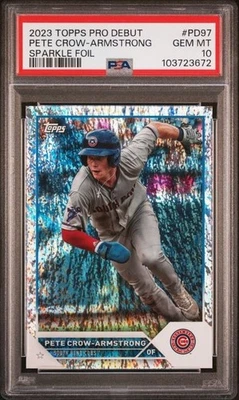 2023 Topps Pro Debut Sparkle Foil #PD97 Pete Crow-Armstrong Cubs /175 RC PSA 10 - Image 1 of 2