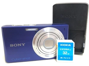 Sony Cyber-shot DSC-W610 Blue Digital Camera 14.1MP w/ Charger & 32GB SD Card - Picture 1 of 11
