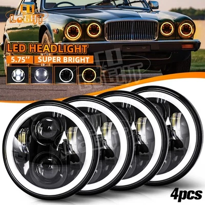 4Pcs 5-3/4" 5.75" Round LED Headlights DRL High-Low Beam for Jaguar XJ6 XJS XJ12 - Image 1 of 4