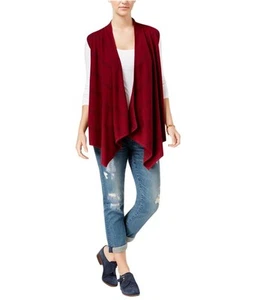 Tommy Hilfiger Womens Harper Draped Cardigan Sweater, Red, X-Large - Picture 1 of 1