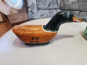 Pato Mallard de madera hecho de cabeza de conductor de palo de golf vintage - Imagen 1 de 9