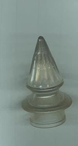 Jarra/tapa de botella de vidrio vintage ~ 2 3/8" Rnd x 4" H ~ triángulo plisado ~ coleccionable - Imagen 1 de 4