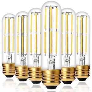 Dimmable T10 LED Bulbs Warm White 2700K,6W LED Tubular Edison Bulbs 550LM, E26 - Picture 1 of 8