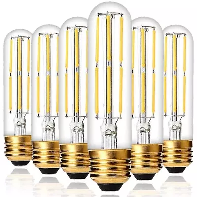 Dimmable T10 LED Bulbs Warm White 2700K,6W LED Tubular Edison Bulbs 550LM, E26 - Image 1 of 4
