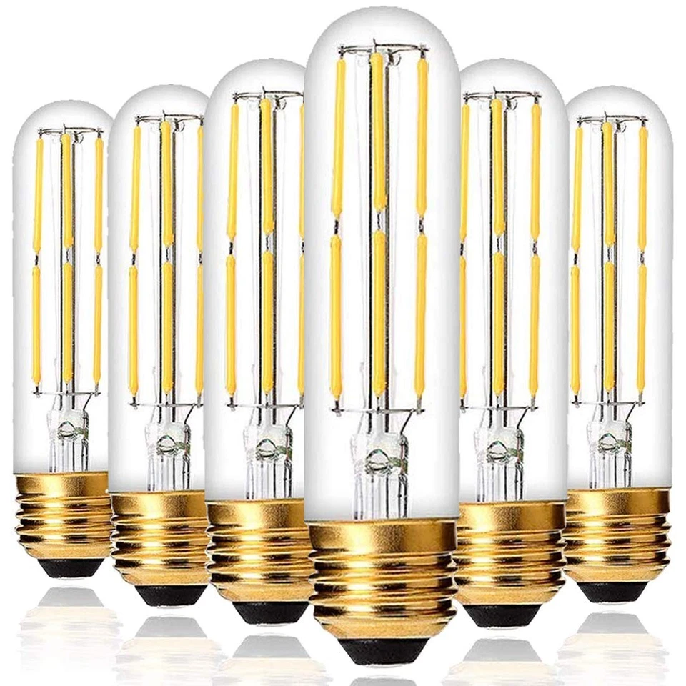 Dimmable T10 LED Bulbs Warm White 2700K,6W LED Tubular Edison Bulbs 550LM, E26 - Image 1 of 4