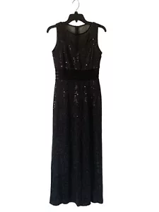En Focus Studio Kleid schwarz silber verspiegelt Pailletten Abschlussball Abendkleid GR 6 - Bild 1 von 18